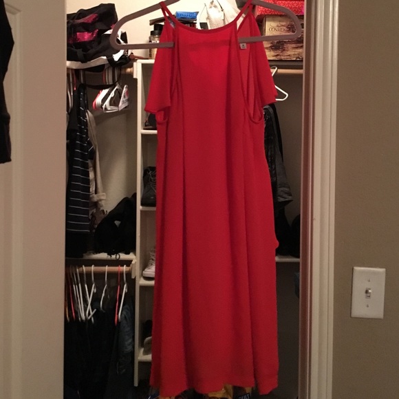 Coral sheer dress