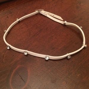 White diamond studded choker
