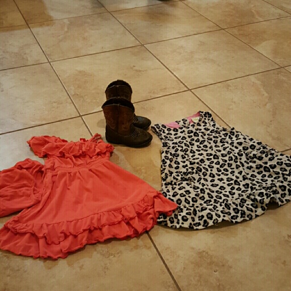 Little girls dresses and boots