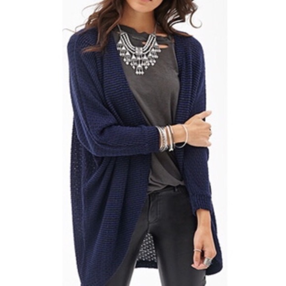 navy cocoon cardigan