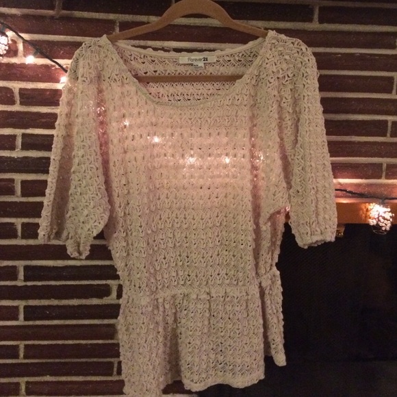 Tan crochet top