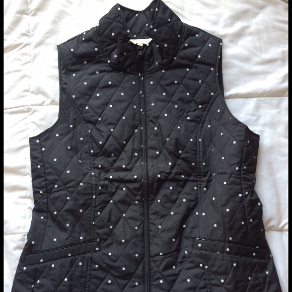 Black & white polka dotted Talbots vest