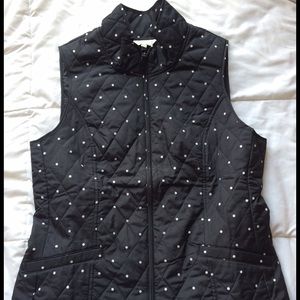 Black & white polka dotted Talbots vest