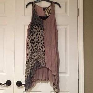 Sleeveless animal print tunic