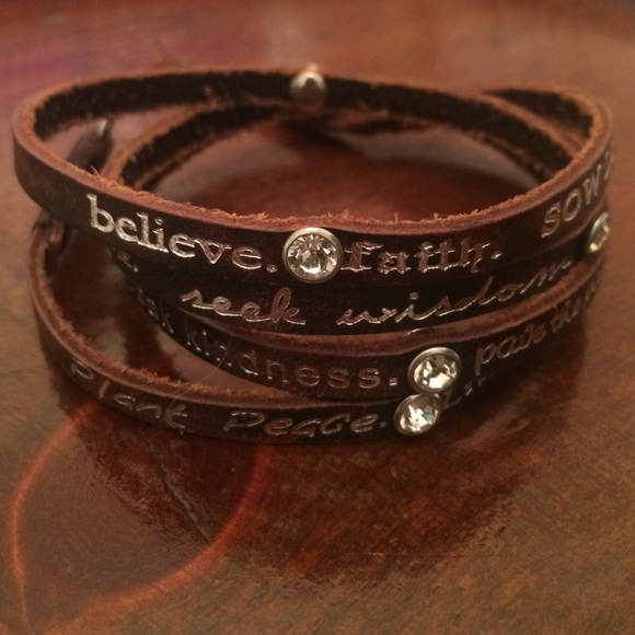 Humanity for all wrap leather bracelet