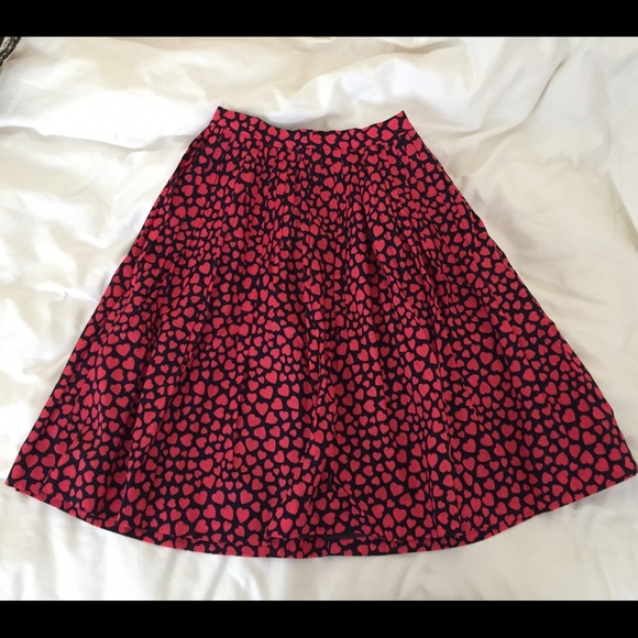 J Crew Heart Print Skirt