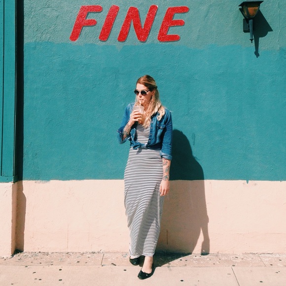 Striped American Apparel maxi dress