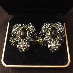Heidi Daus Clip-On Gem Frog Earrings