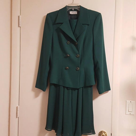 SALE !Vintage Max Mara green dress with jacket
