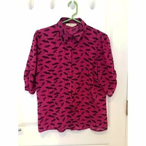 Fuchsia umbrella silk blouse