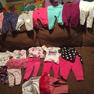 3 set & 4 pants at top right 0-3 months