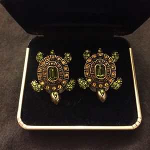 Heidi Daus Gem Turtle Clip-on Earrings
