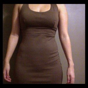 Brown body con dress