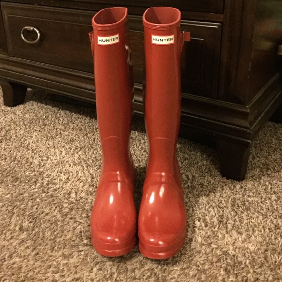 Red Tall Hunter Boots NWOT