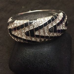 Victoria Wieck Black and Silver Gem Watch