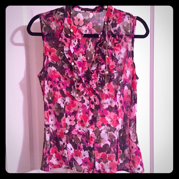 Blouse, sleeveless, floral, The Limited