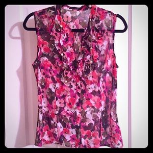 Blouse, sleeveless, floral, The Limited