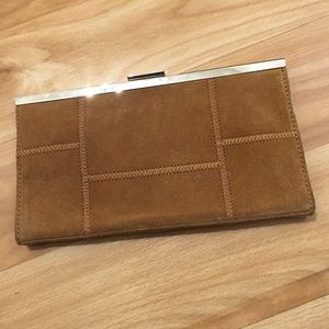 Suede clutch