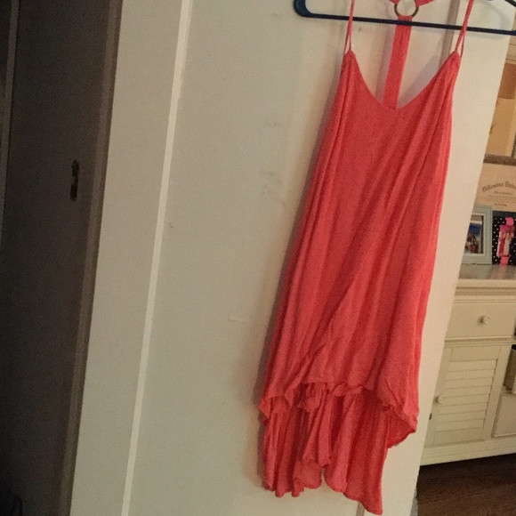 Coral High low dress
