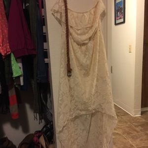 Strapless lace dress