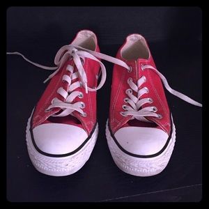 Bright red converse all stars