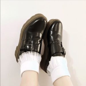Black Faux Leather Platform Creepers