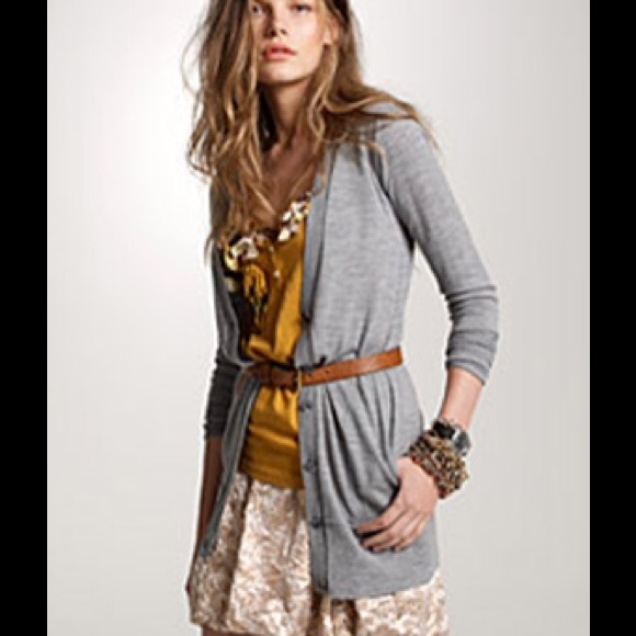 J Crew Merino Wool Grey Sweater Size M