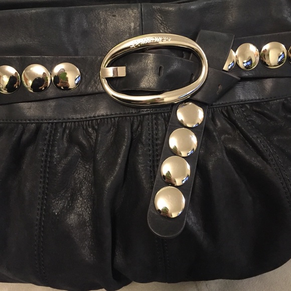 Black soft suede b. Makowsky bag - Picture 2 of 4