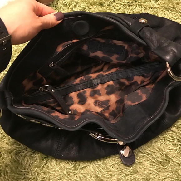 Black soft suede b. Makowsky bag - Picture 4 of 4