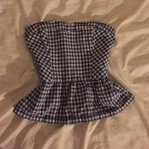 Hollister Plaid Sweetheart Neckline Shirt