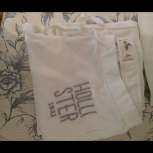 NWOT Hollister sweat pants cream white