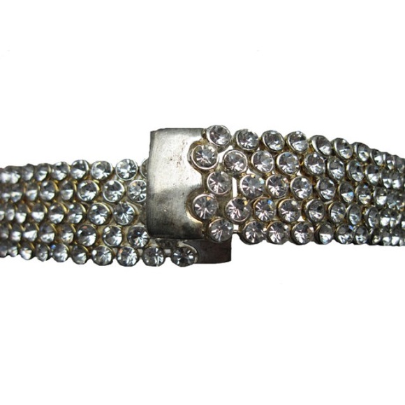 Vintage rhinestone clear crystal expandable choker - Picture 4 of 4