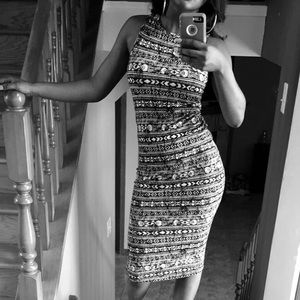 Cute tribal print body con dress