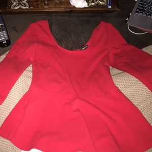 EXPRESS Gorgeous red peplum 3/4 sleeve