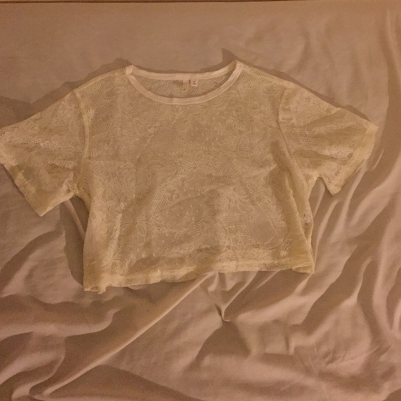 White Lace Box Crop Top