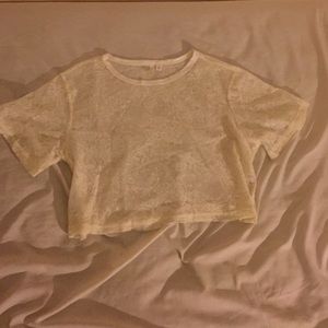 White Lace Box Crop Top