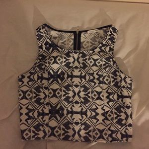 Crop Tank Top in Black and White