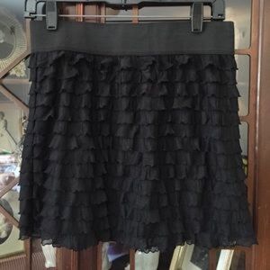 Free People Black Ruffle Skirt