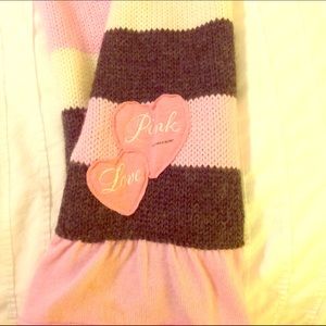 Pink brand grey, white and pink scarf