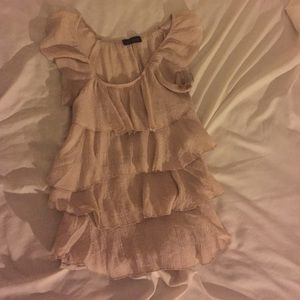 Ruffled Champagne Shirt From Love Culture