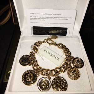 VERSACE Gold Coin Medusa Charm Bracelet