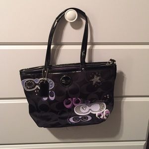 Black and Purple Coach purse