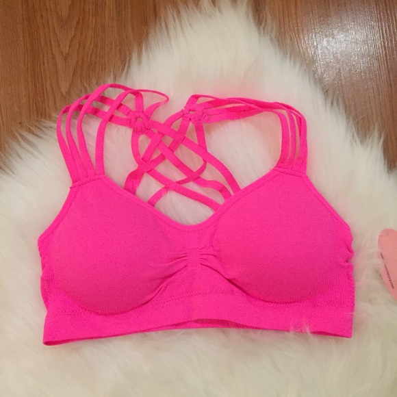 Other - Hot Pink Strappy Racerback Bra