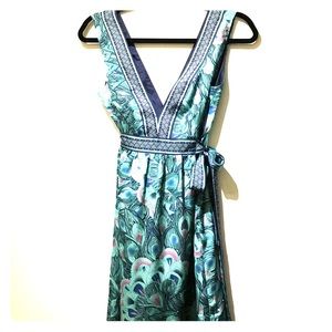 Peacock print dress