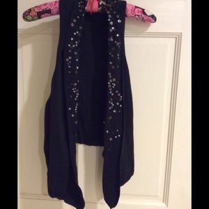 Gap High/Low Knit Vest with rhinestone and sequins