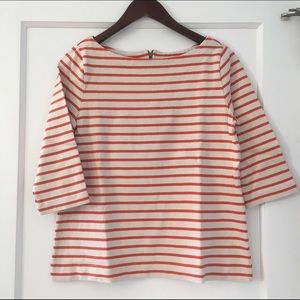 Loft orange striped boat neck sweater