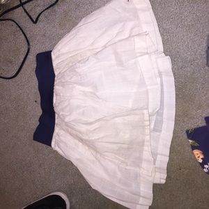 White and navy skirt