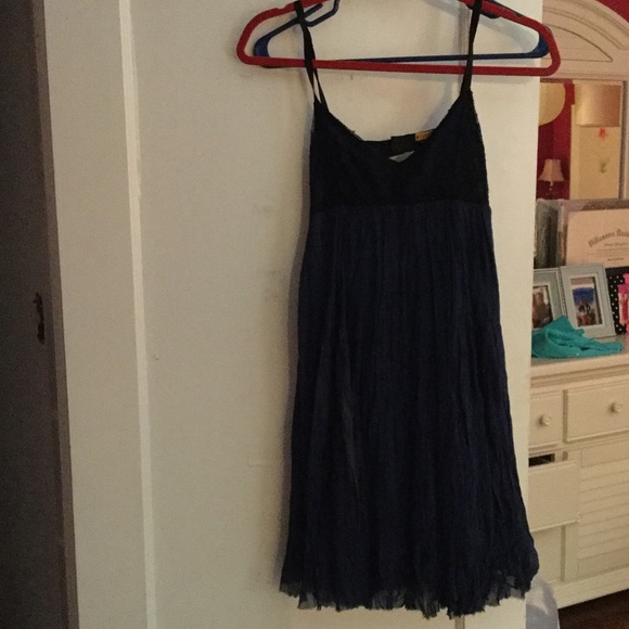 Alice & Olivia Navy and black lace dress