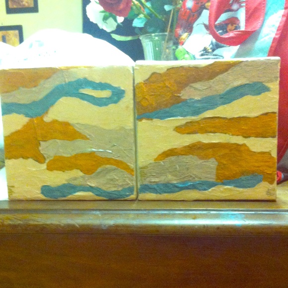 Abstract paintings 5x5 set of two