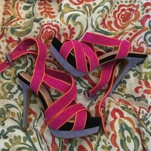 Jessica Simpson TriColored Suede Pumps